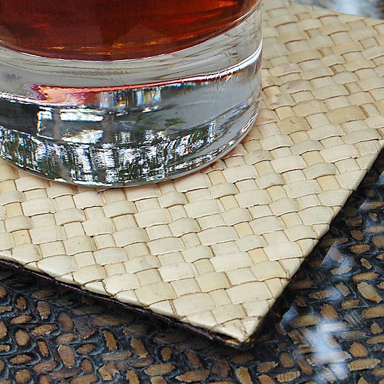 コースター リバーシブル 四角 正方形 天然素材 パンダン リゾート アジアン アジア雑貨 上品 おしゃれ 7414 | ブランド登録なし | 08