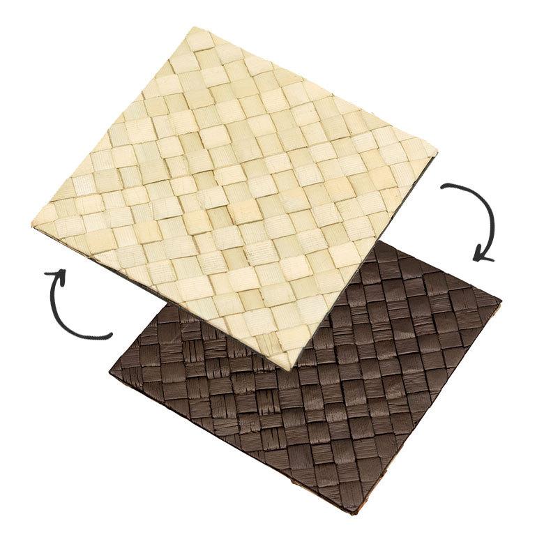 コースター おしゃれ アジアン雑貨 正方形 カフェ 店舗 リバーシブル スタンダードクオリティ 天然素材 バリ雑貨 アジア工房 キッチン用品 7415 | ブランド登録なし | 01