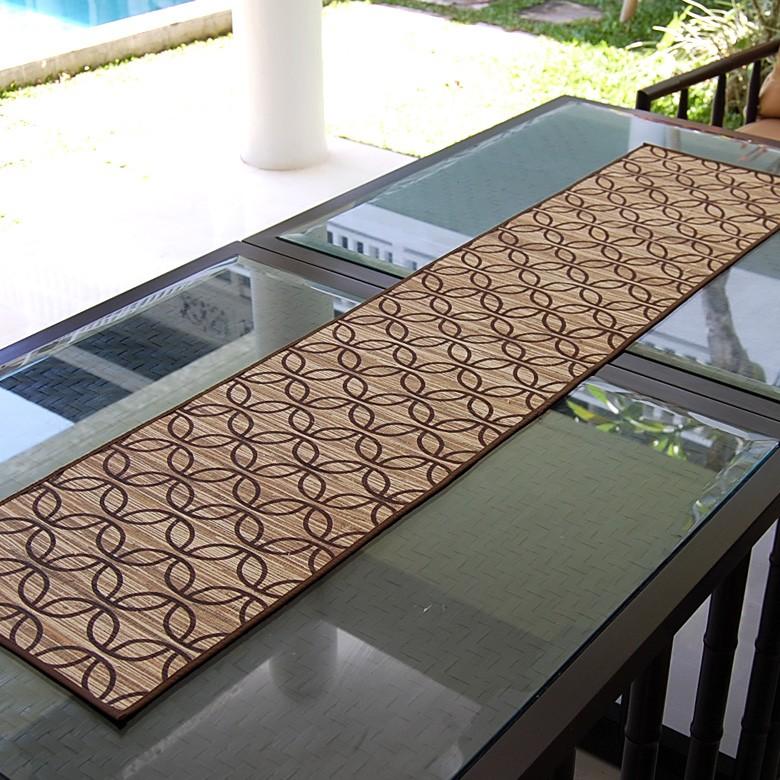 アジアン雑貨 テーブルランナー ウォーターヒヤシンス Aタイプ ブラウン アジア工房 7541 | ブランド登録なし | 04