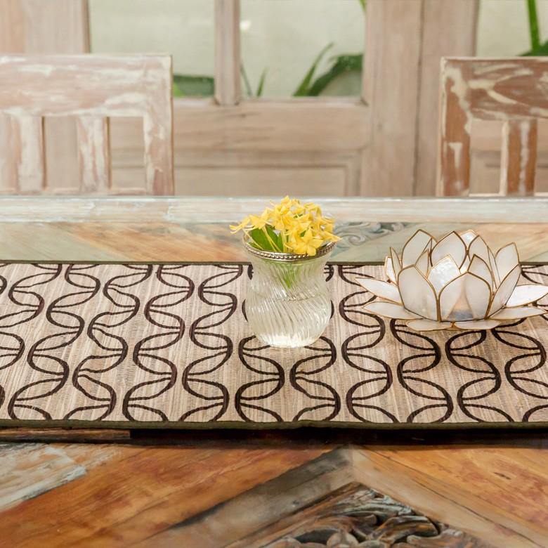 アジアン雑貨 テーブルランナー ウォーターヒヤシンス Aタイプ ブラウン アジア工房 7541 | ブランド登録なし | 05