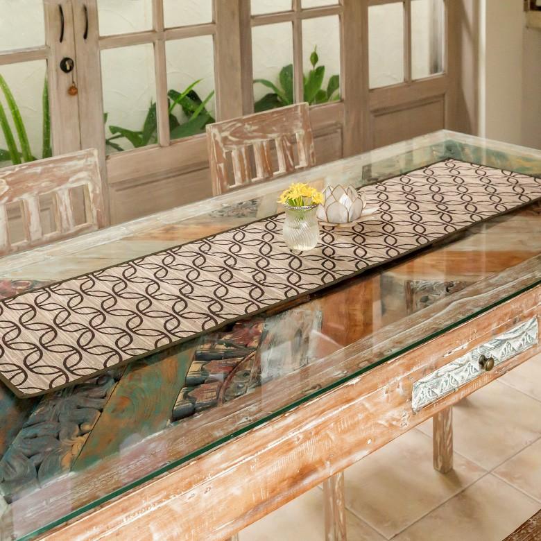 アジアン雑貨 テーブルランナー ウォーターヒヤシンス Aタイプ ブラウン アジア工房 7541 | ブランド登録なし | 07