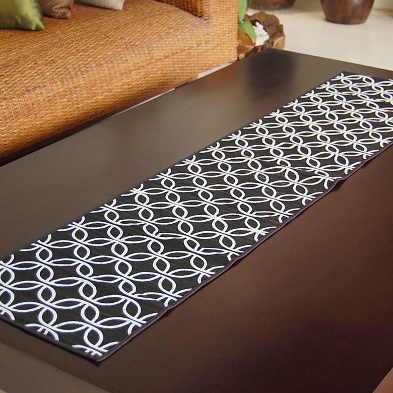 アジアン雑貨 テーブルランナー ウォーターヒヤシンス Aタイプ ブラック アジア工房 7542 | ブランド登録なし | 04