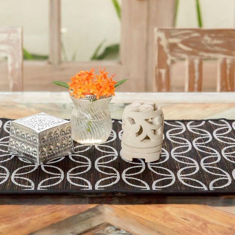 アジアン雑貨 テーブルランナー ウォーターヒヤシンス Aタイプ ブラック アジア工房 7542 | ブランド登録なし | 05