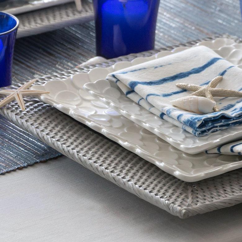 プレートトレイ ランチョンマット 籐 ホワイト ナチュラル 正方形 スクエア 約W32cm  北欧 リゾート テーブルコーディネート キッチン用品 7551 | ブランド登録なし | 15