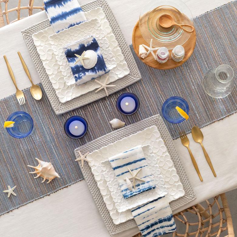 プレートトレイ ランチョンマット 籐 ホワイト ナチュラル 正方形 スクエア 約W32cm  北欧 リゾート テーブルコーディネート キッチン用品 7551 | ブランド登録なし | 19