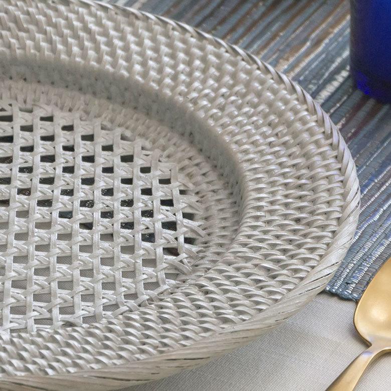プレートトレイ ランチョンマット ラタン 籐 ホワイト ナチュラル 円 W30cm テーブルコーディネート キッチン用品 北欧 リゾート 7552 | ブランド登録なし | 03