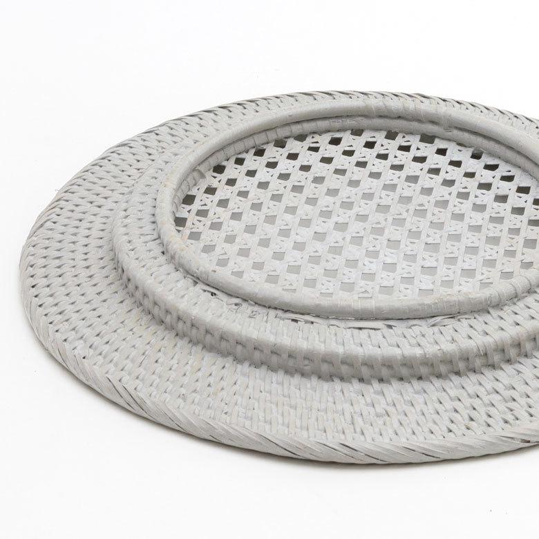 プレートトレイ ランチョンマット ラタン 籐 ホワイト ナチュラル 円 W30cm テーブルコーディネート キッチン用品 北欧 リゾート 7552 | ブランド登録なし | 12