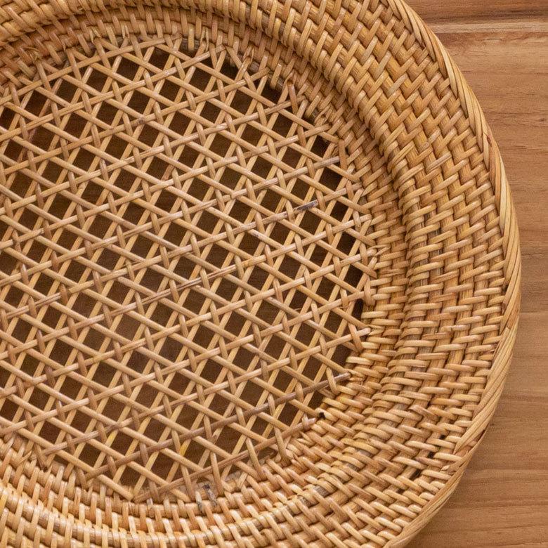 プレートトレイ ランチョンマット ラタン 籐 ホワイト ナチュラル 円 W30cm テーブルコーディネート キッチン用品 北欧 リゾート 7552 | ブランド登録なし | 14