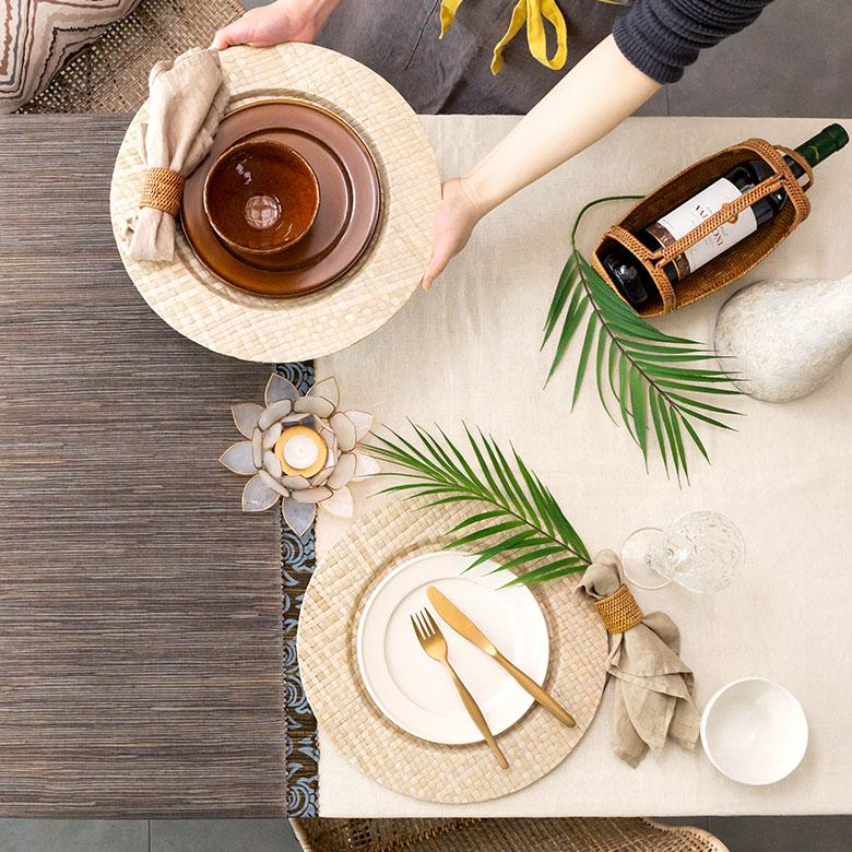 パンダンで編まれた丸い プレートトレイ トレー おしゃれ キッチン用品 小物 ナチュラル グッズ 雑貨 モダン エスニック 塩系 インテリア 男前 西海岸 755 | ブランド登録なし | 03