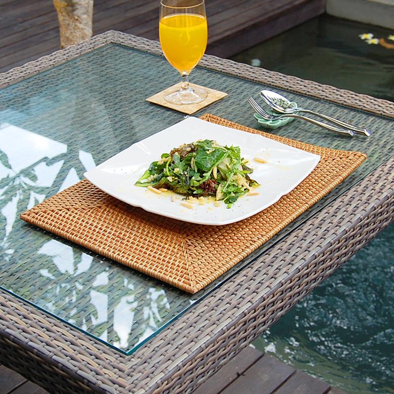 ランチョンマット おしゃれ アジアン 30×40cm プレースマット 四角形 オーバル ナチュラル ランチマット アジア工房 キッチン用品 7562 | ELEMENTS（インテリア）