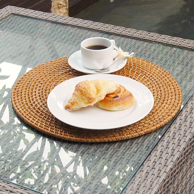 ランチョンマット おしゃれ アジアン 40×40cm プレースマット 円形 オーバル ナチュラル ランチマット アジア工房 キッチン用品  7563 | ブランド登録なし