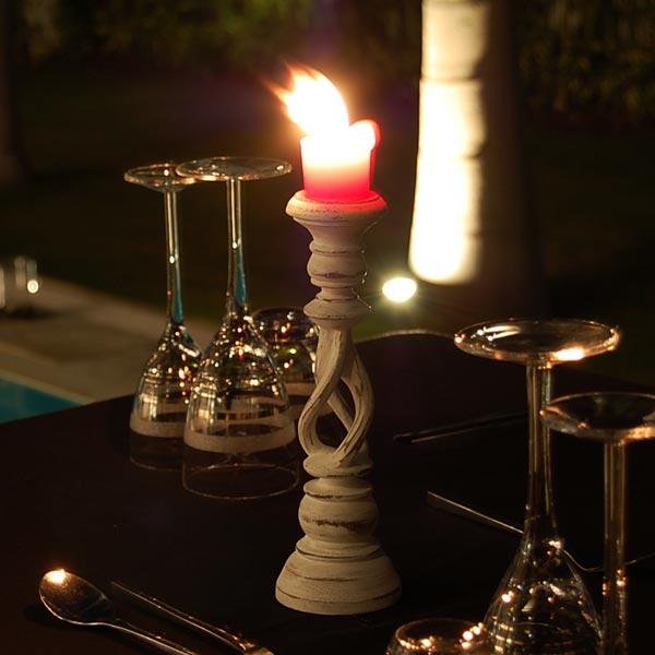 アジアン雑貨 木製アンティーク調キャンドルスタンド アジア工房 8041 | ブランド登録なし