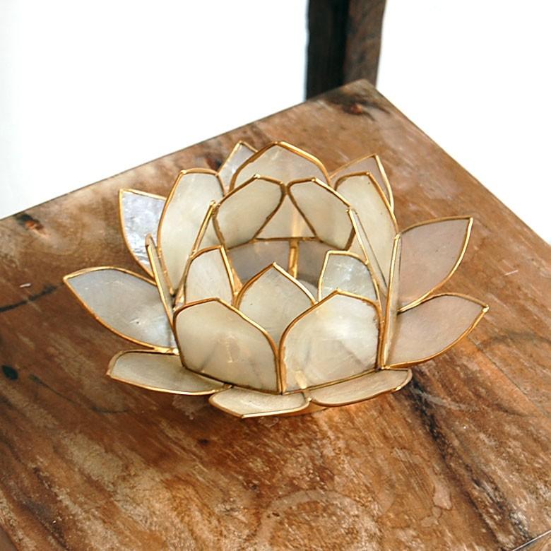 キャンドルホルダー キャンドルスタンド ろうそくたて アジアン バリ雑貨 蓮の花 貝殻 おしゃれ ランタン 8064 | ブランド登録なし | 05