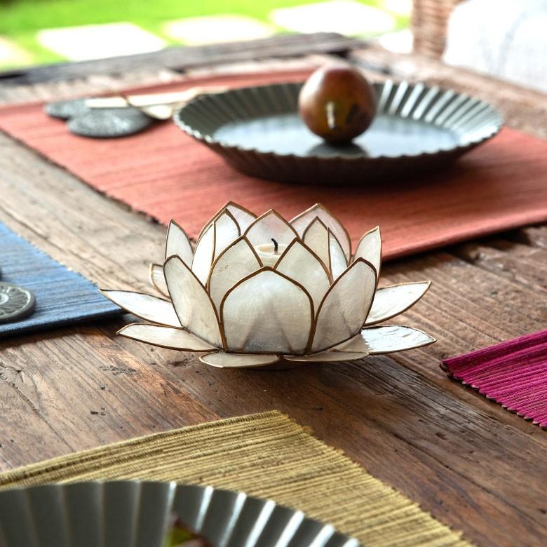 キャンドルホルダー キャンドルスタンド ろうそくたて アジアン バリ雑貨 蓮の花 貝殻 おしゃれ ランタン 8064 | ブランド登録なし | 08