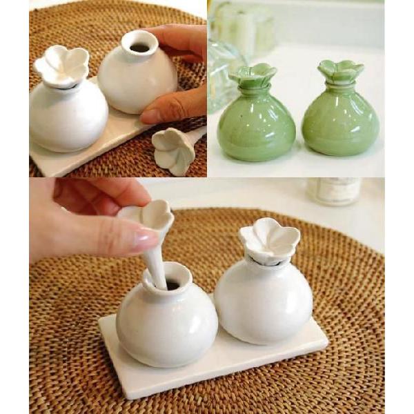アジアン雑貨 陶器でできた小瓶 グリーン アジア工房 8251 | ブランド登録なし | 01