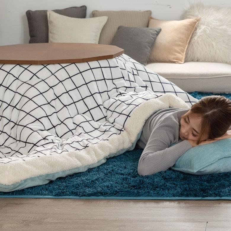 こたつ布団 正方形 約190×190cm グリッド柄裏面フランネルフリース こたつ掛け布団 こたつぶとん 格子柄 おしゃれ 洋風 北欧 83053 | ブランド登録なし | 13