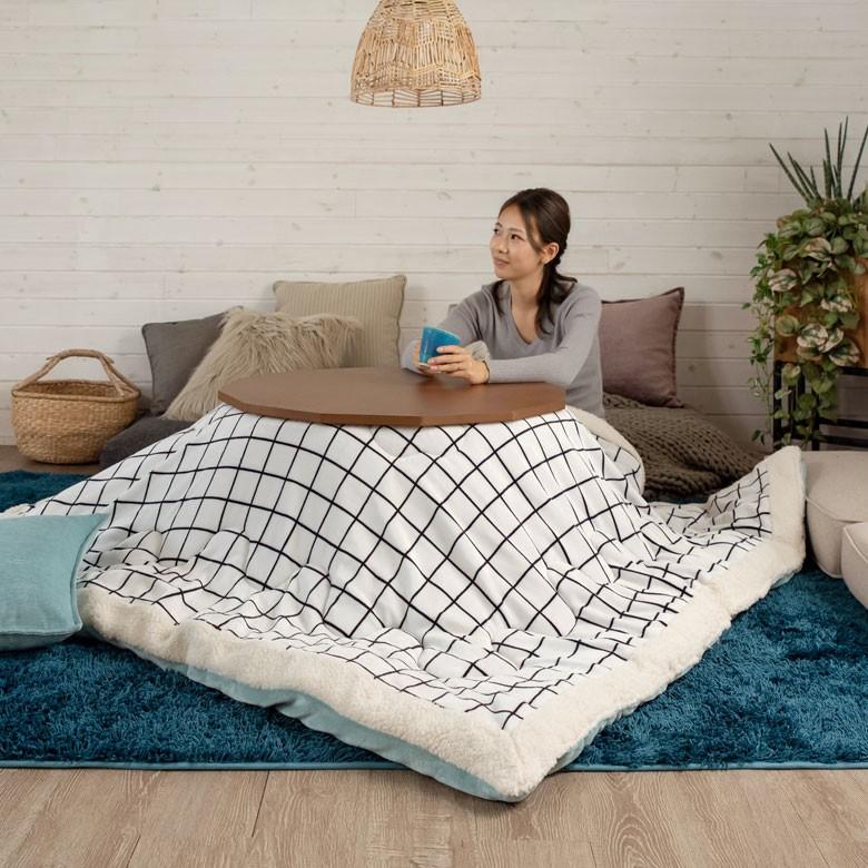 こたつ布団 正方形 約190×190cm グリッド柄裏面フランネルフリース こたつ掛け布団 こたつぶとん 格子柄 おしゃれ 洋風 北欧 83053 | ブランド登録なし | 15