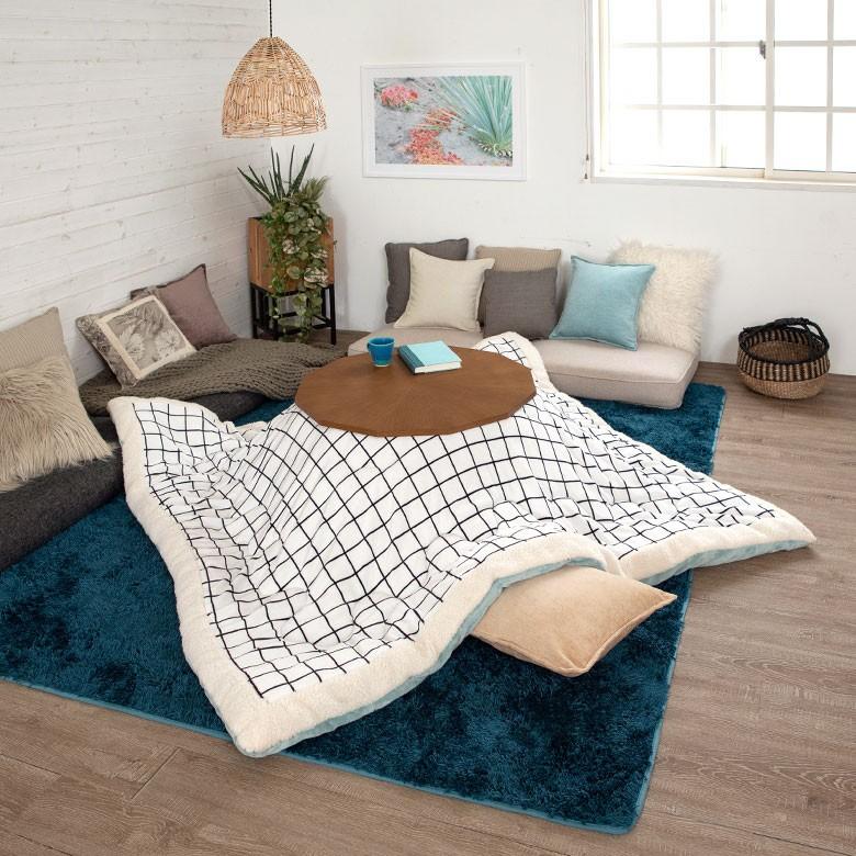 こたつ布団 正方形 約190×190cm グリッド柄裏面フランネルフリース こたつ掛け布団 こたつぶとん 格子柄 おしゃれ 洋風 北欧 83053 | ブランド登録なし | 17