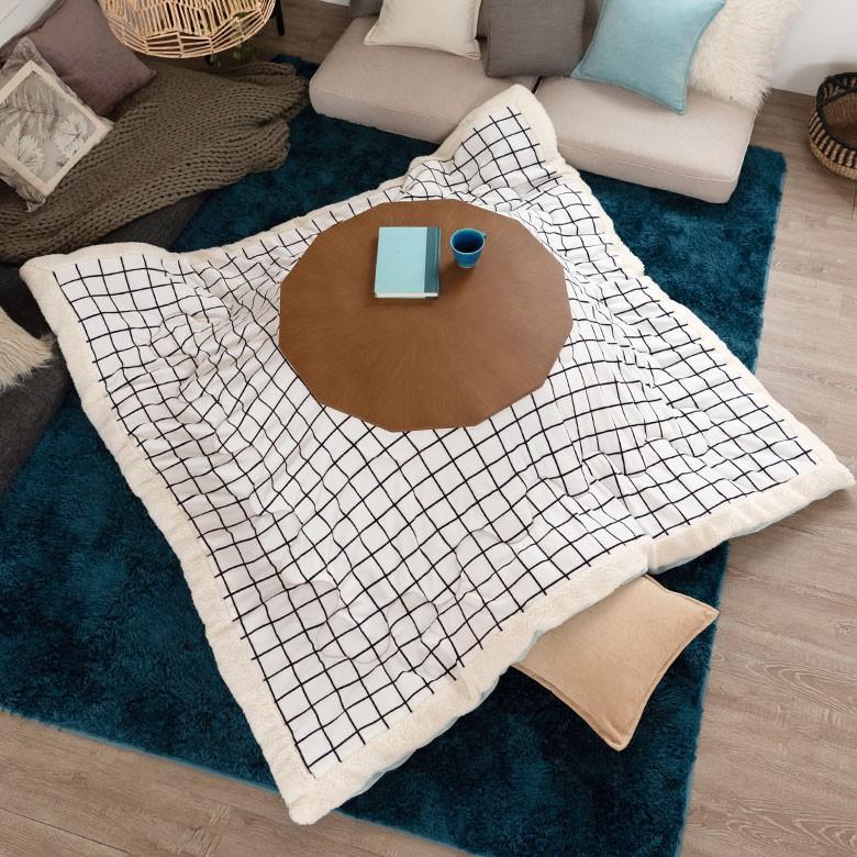 こたつ布団 正方形 約190×190cm グリッド柄裏面フランネルフリース こたつ掛け布団 こたつぶとん 格子柄 おしゃれ 洋風 北欧 83053 | ブランド登録なし | 04