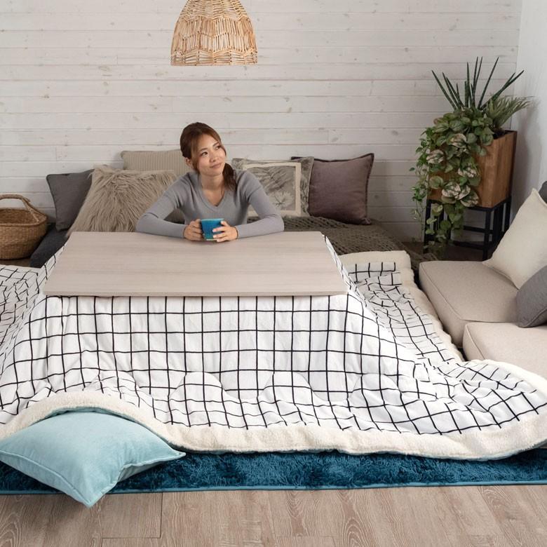 こたつ布団 長方形 190×240cm グリッド柄裏面フランネルフリース こたつ掛け布団 こたつぶとん 格子柄 おしゃれ 洋風 北欧 83054 | ブランド登録なし | 13
