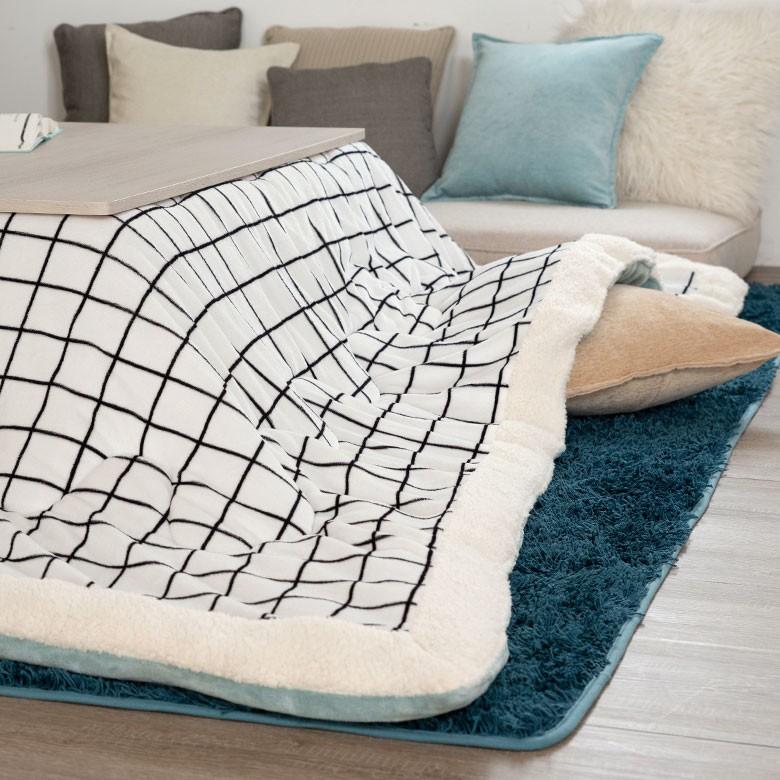 こたつ布団 長方形 190×240cm グリッド柄裏面フランネルフリース こたつ掛け布団 こたつぶとん 格子柄 おしゃれ 洋風 北欧 83054 | ブランド登録なし | 15