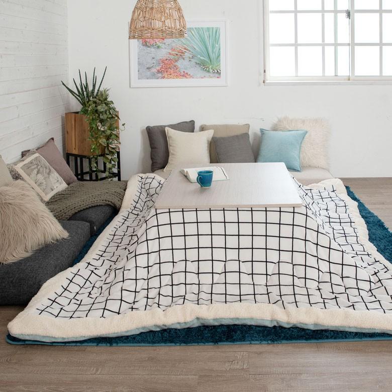 こたつ布団 長方形 190×240cm グリッド柄裏面フランネルフリース こたつ掛け布団 こたつぶとん 格子柄 おしゃれ 洋風 北欧 83054 | ブランド登録なし | 17