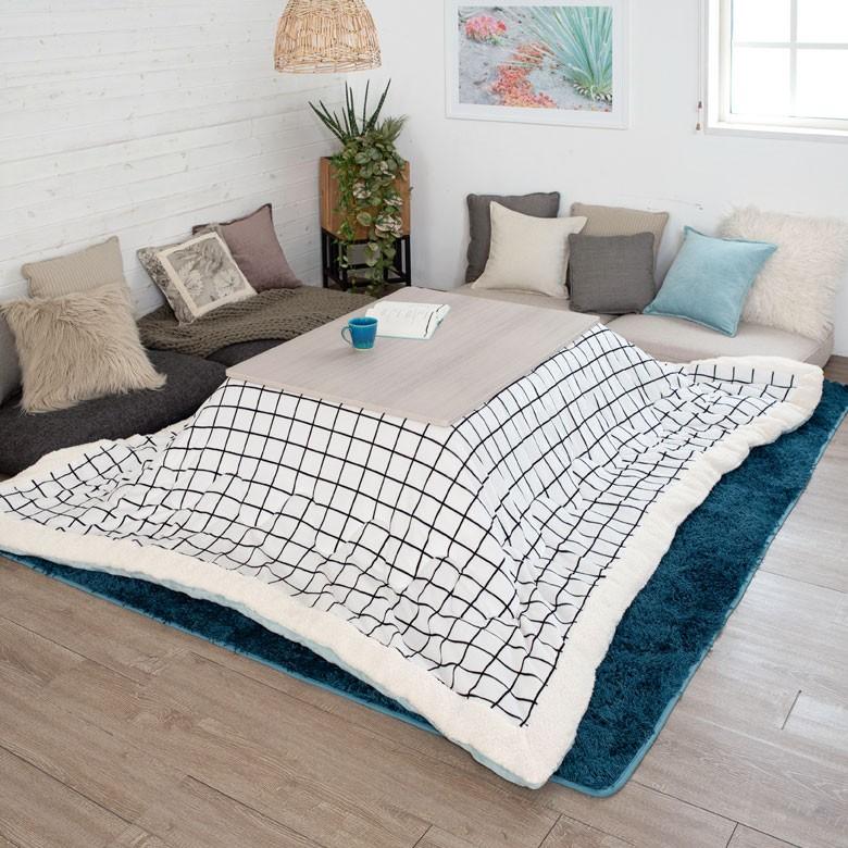 こたつ布団 長方形 190×240cm グリッド柄裏面フランネルフリース こたつ掛け布団 こたつぶとん 格子柄 おしゃれ 洋風 北欧 83054 | ブランド登録なし | 02