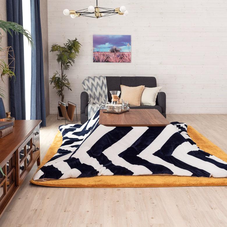 こたつ布団 長方形 約190×240cm シェブロン柄 フランネルフリース こたつ掛け布団 こたつぶとん ジグザグボーダー おしゃれ 洋風 西海岸 北欧 8305 | ブランド登録なし | 14