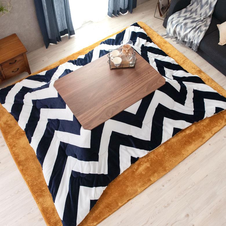 こたつ布団 長方形 約190×240cm シェブロン柄 フランネルフリース こたつ掛け布団 こたつぶとん ジグザグボーダー おしゃれ 洋風 西海岸 北欧 8305 | ブランド登録なし | 05