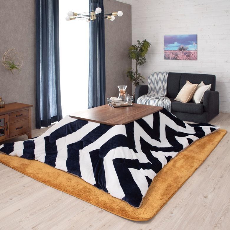 こたつ布団 長方形 約190×240cm シェブロン柄 フランネルフリース こたつ掛け布団 こたつぶとん ジグザグボーダー おしゃれ 洋風 西海岸 北欧 8305 | ブランド登録なし | 09