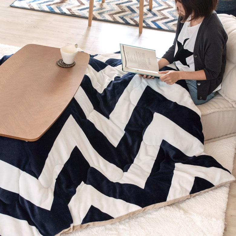 こたつ布団 正方形 約190×190cm シェブロン柄 フランネルフリース こたつ掛け布団 こたつぶとん ジグザグボーダー おしゃれ 洋風 西海岸 北欧 830 | ブランド登録なし | 19