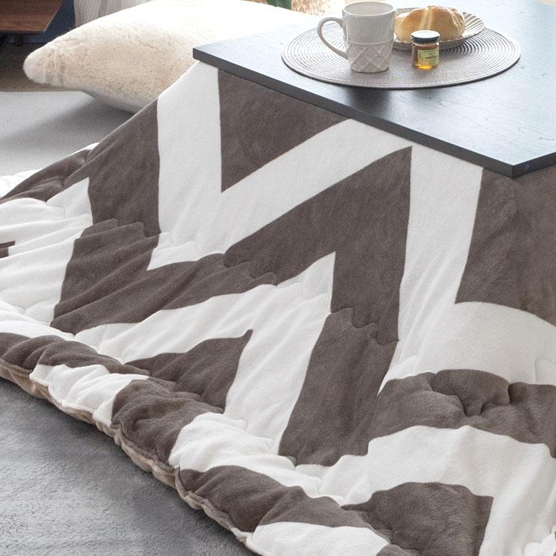 こたつ布団 正方形 約190×190cm シェブロン柄 フランネルフリース こたつ掛け布団 こたつぶとん ジグザグボーダー おしゃれ 洋風 西海岸 北欧 830 | ブランド登録なし | 05