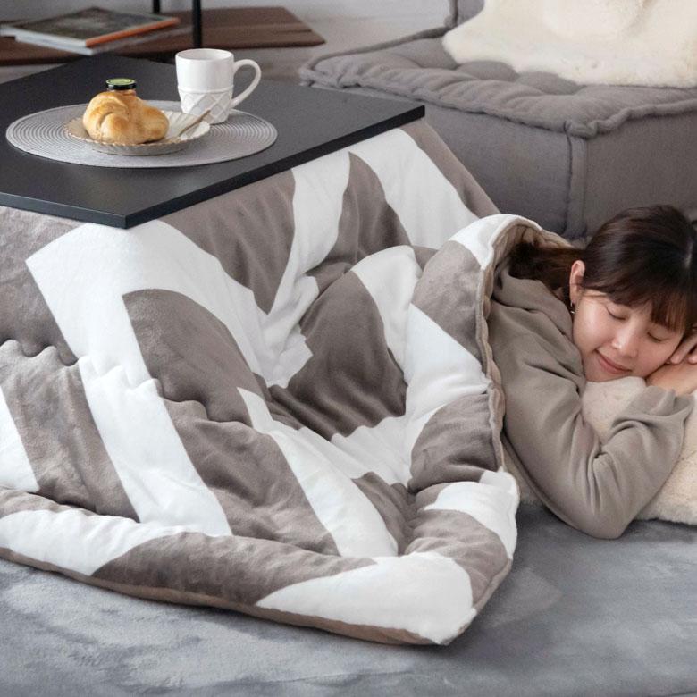 こたつ布団 正方形 約190×190cm シェブロン柄 フランネルフリース こたつ掛け布団 こたつぶとん ジグザグボーダー おしゃれ 洋風 西海岸 北欧 830 | ブランド登録なし | 08