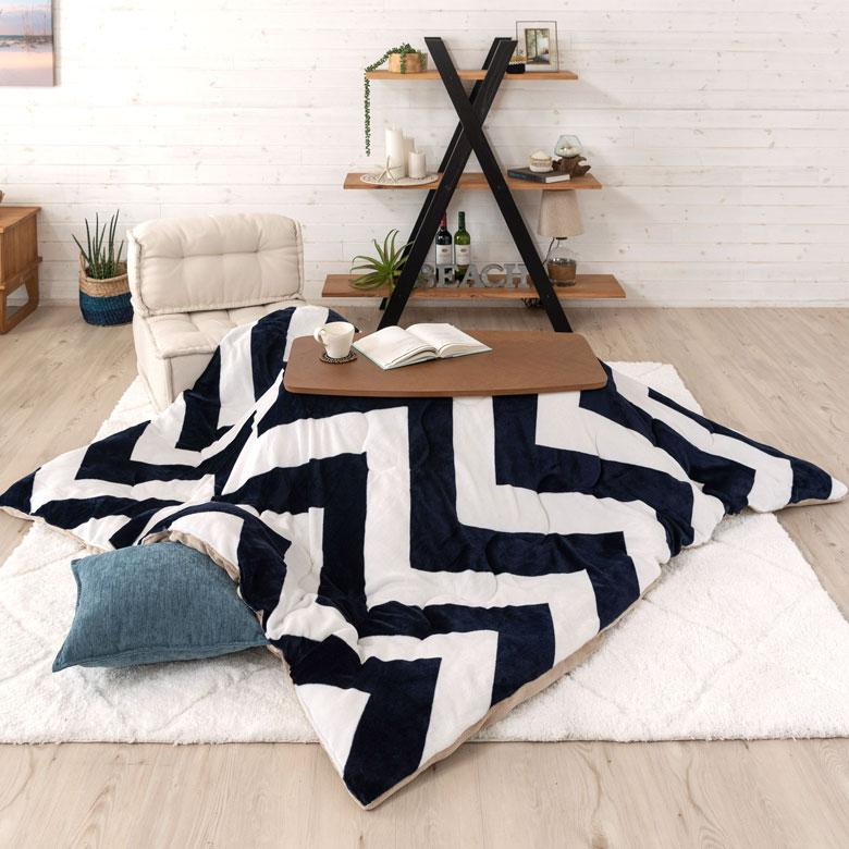 こたつ布団 正方形 約190×190cm シェブロン柄 フランネルフリース こたつ掛け布団 こたつぶとん ジグザグボーダー おしゃれ 洋風 西海岸 北欧 830 | ブランド登録なし | 11