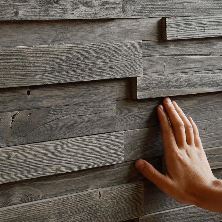 ウッドウォールパネル 壁用 天然木 ジョイント式 ホワイトウォッシュ アンティーグレー 壁面DIY 内装 木材 壁面パネル ウッドパネル パネルタイル 83210 | ELEMENTS（インテリア） | 03