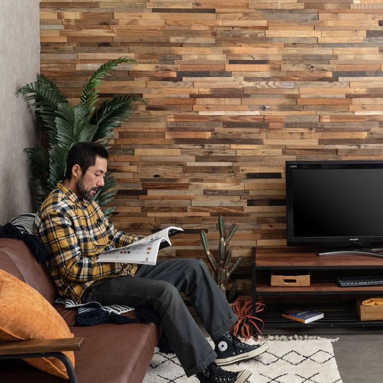 古材ウッドタイル 壁用 はめ込み式 ヴィンテージ風 3D 凸凹 簡単 ブラウン ウッドウォールパネル 壁面DIY 内装 木材 ウッドパネル パネルタイル 83211 | ELEMENTS（インテリア） | 13