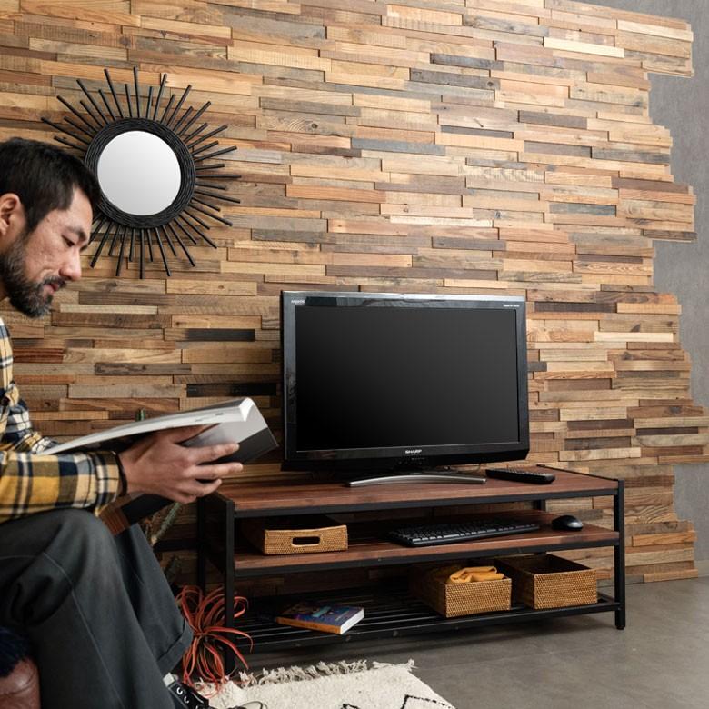 古材ウッドタイル 壁用 はめ込み式 ヴィンテージ風 3D 凸凹 簡単 ブラウン ウッドウォールパネル 壁面DIY 内装 木材 ウッドパネル パネルタイル 83211 | ELEMENTS（インテリア） | 16