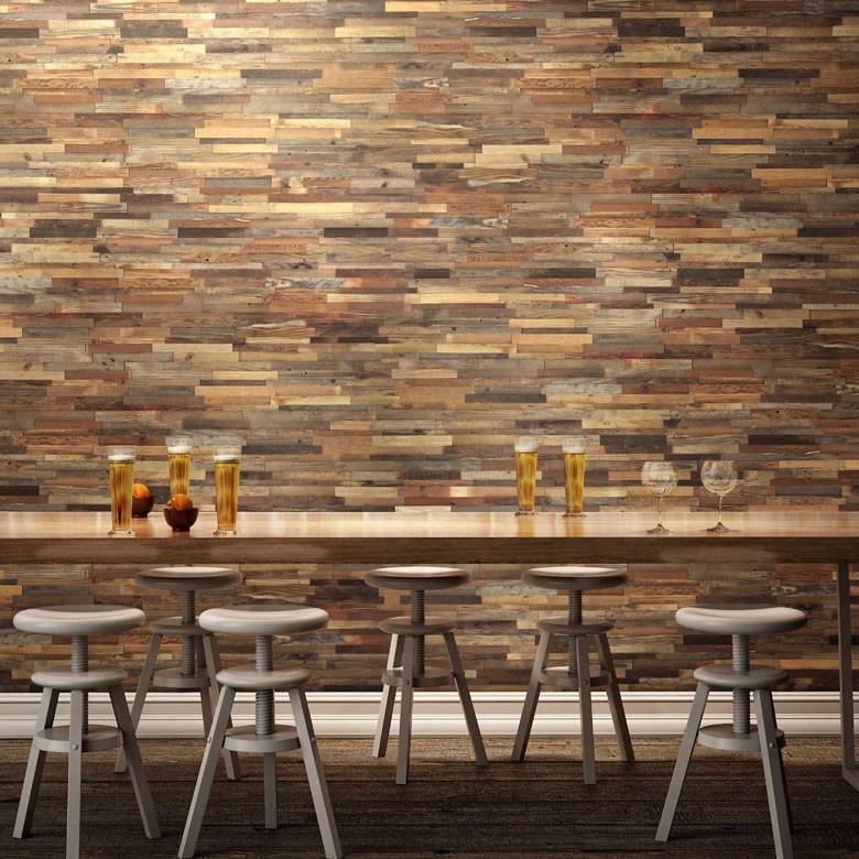 古材ウッドタイル 壁用 はめ込み式 ヴィンテージ風 3D 凸凹 簡単 ブラウン ウッドウォールパネル 壁面DIY 内装 木材 ウッドパネル パネルタイル 83211 | ELEMENTS（インテリア） | 03