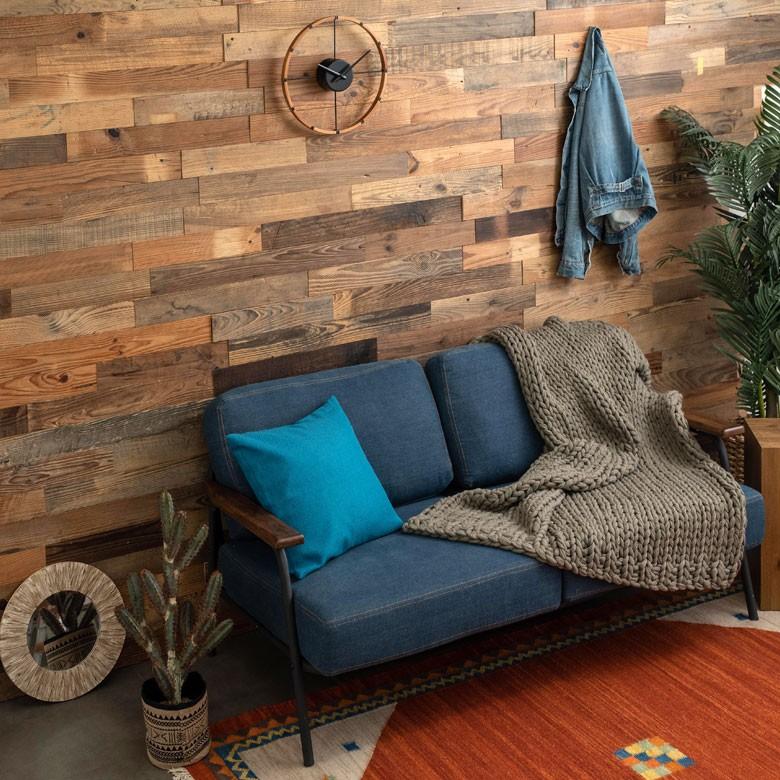 古材ウッドタイル ナロータイプ 壁用 はめ込み式 ヴィンテージ風 簡単 ブラウン ウッドウォールパネル 壁面DIY 内装 木材 ウッドパネル パネルタイル 83212 | ELEMENTS（インテリア） | 13