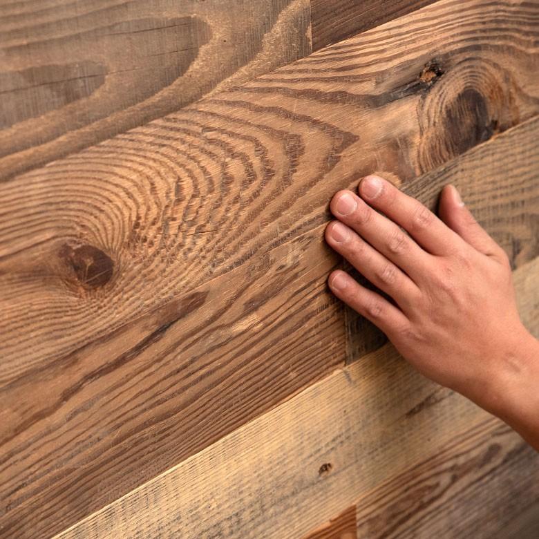 古材ウッドタイル ワイドタイプ 壁用 はめ込み式 ヴィンテージ風 簡単 ブラウン ウッドウォールパネル 壁面DIY 内装 木材 ウッドパネル パネルタイル 83213 | ELEMENTS（インテリア） | 01