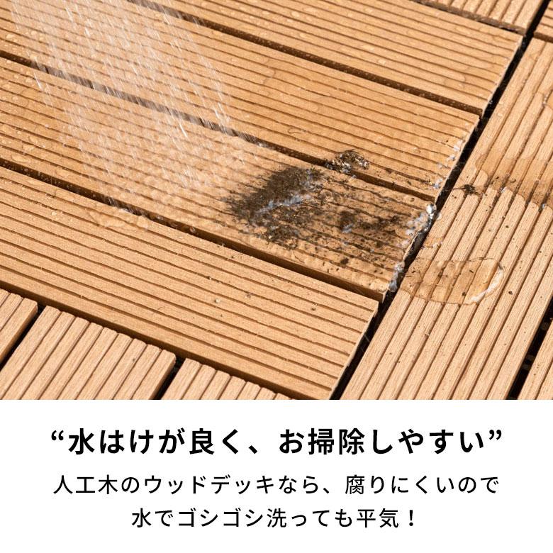 ウッド パネル タイル デッキ 人工木 diy チャコールグレー 軽量 木目柄 20枚セット ジョイント 庭 ベランダ テラス バルコニー ガーデン 83300 | ブランド登録なし | 10