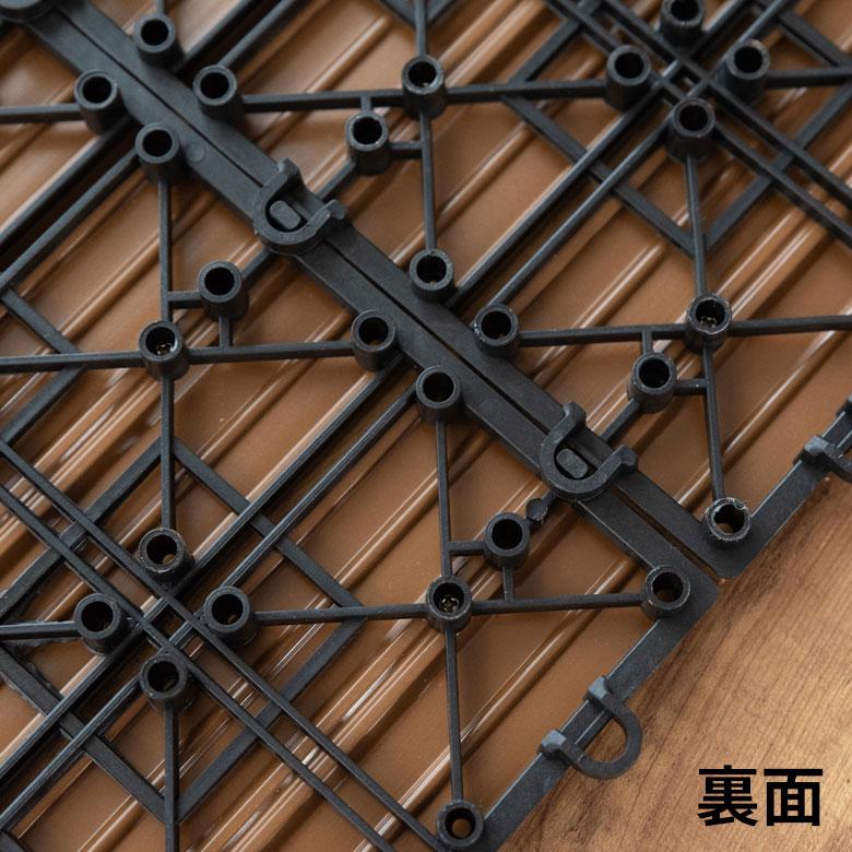 ウッド パネル タイル デッキ 人工木 diy チャコールグレー 軽量 木目柄 20枚セット ジョイント 庭 ベランダ テラス バルコニー ガーデン 83300 | ブランド登録なし | 12