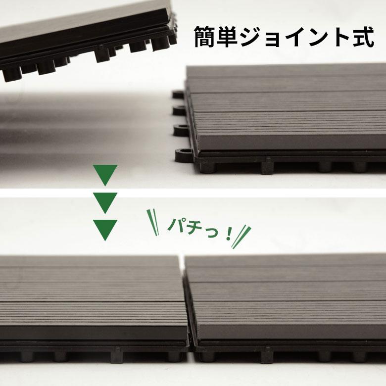 ウッド パネル タイル デッキ 人工木 diy チャコールグレー 軽量 木目柄 20枚セット ジョイント 庭 ベランダ テラス バルコニー ガーデン 83300 | ブランド登録なし | 08