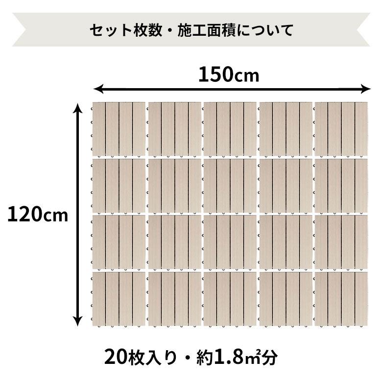 ウッド タイル パネル デッキ 人工木 diy アイボリー 軽量 木目柄 20枚セット ジョイント 庭 ベランダ テラス バルコニー ガーデン 83301 | ブランド登録なし | 15