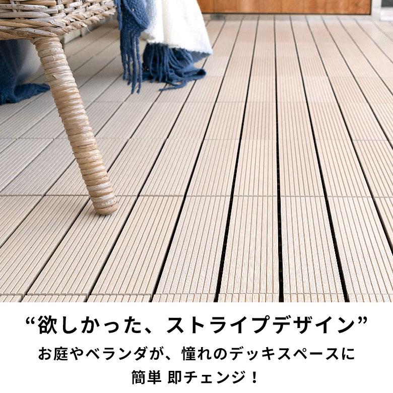 ウッド タイル パネル デッキ 人工木 diy アイボリー 軽量 木目柄 20枚セット ジョイント 庭 ベランダ テラス バルコニー ガーデン 83301 | ブランド登録なし | 03