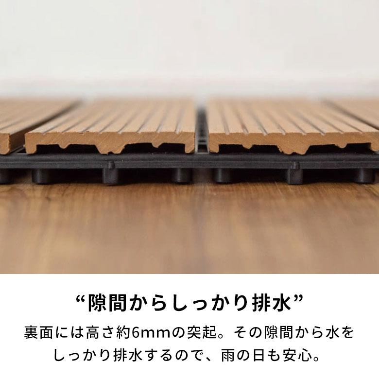 ウッド タイル パネル デッキ 人工木 diy ブラウン 軽量 木目柄 20枚セット ジョイント 庭 ベランダ テラス バルコニー ガーデン 83302 | ブランド登録なし | 11