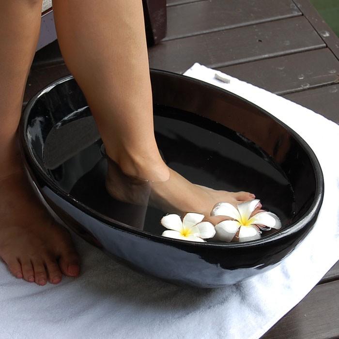 スパボウル フットボウル マッサージ リゾート サロン 木製 楕円形 ウッド アジア雑貨 8345 | ブランド登録なし