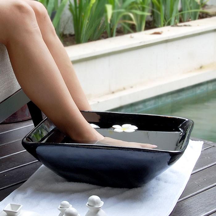 スパボウル フットボウル マッサージ リゾート サロン 木製 四角形 ウッド アジア雑貨 8346 | ブランド登録なし | 01