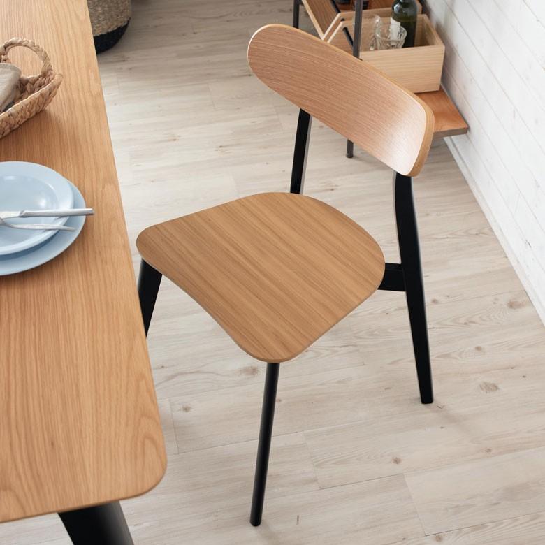 チェア ブラウン ナチュラル ダイニングチェア 木製 天然木 ウッド ウォールナット オーク ヴィンテージ 北欧  シンプル 8400 | ELEMENTS（インテリア） | 08