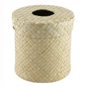 ティッシュケース パンダンで編まれた丸いトイレットティッシュケースカバー ナチュラル アジア工房 8406 | ブランド登録なし